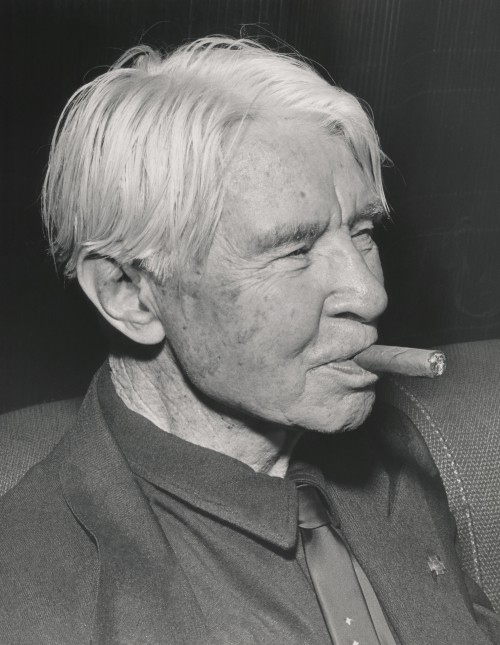 Carl Sandburg Smoking Cigar