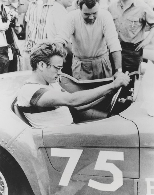 James Dean Behind the Wheel in his Porsche Racer