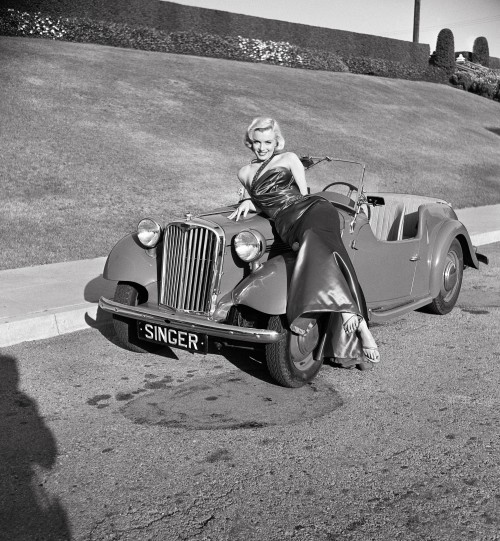 Marilyn Monroe with Classic Roadster for "How to Marry a Millionaire"