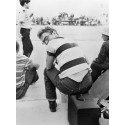 James Dean Sitting at Car Rally