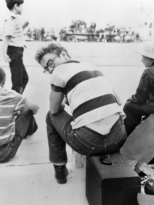 James Dean Sitting at Car Rally