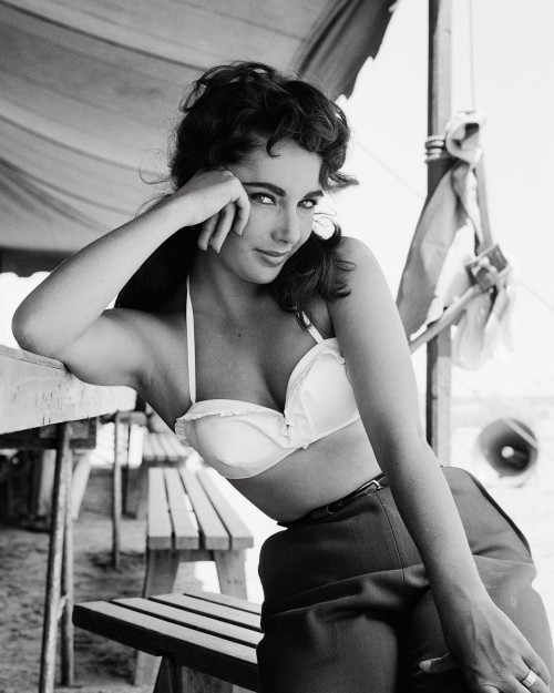 Elizabeth Taylor on the Set of "Giant"