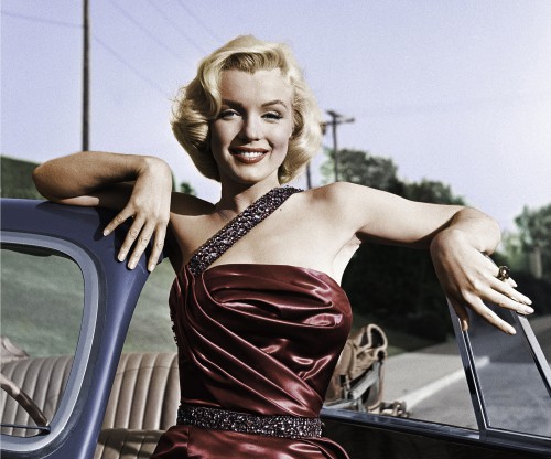 Marilyn Monroe with Classic Roadster for "How to Marry a Millionaire"