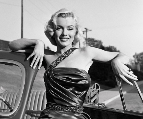 Marilyn Monroe with Classic Roadster for "How to Marry a Millionaire"