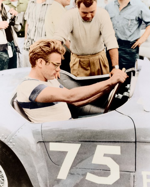 James Dean Behind the Wheel in his Porsche Racer