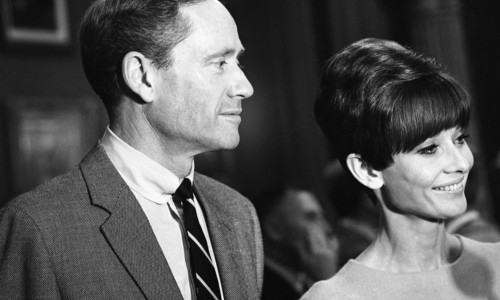 Audrey Hepburn Standing With Actor