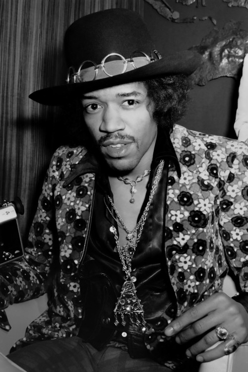 Portrait of Jimi Hendrix Backstage